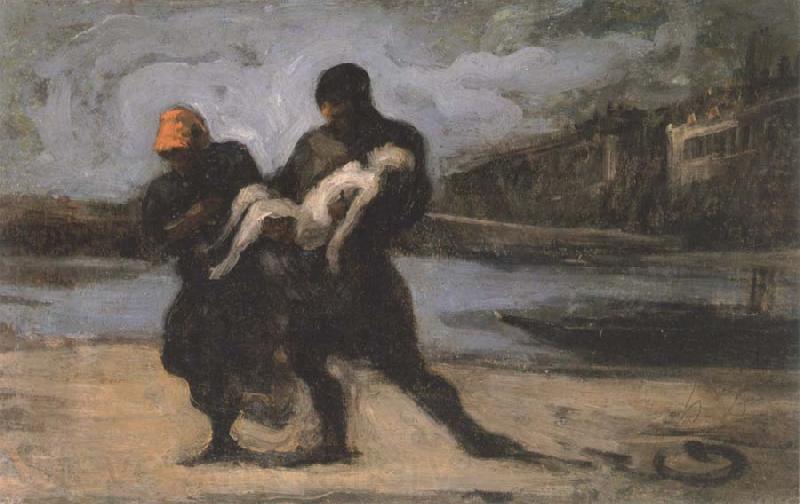 Honore Daumier the rescue Spain oil painting art